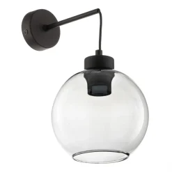 Væglampe Cubus, sort/røggrå, glas, 30 cm høj, E27^TK Lighting Clearance