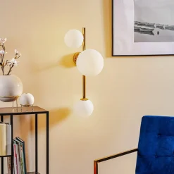 ALDEX Væglampe Dione, 3 lyskilder, guld