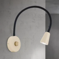 ORION Væglampe Dotty, khaki, fleksibel arm, dæmper, GU10