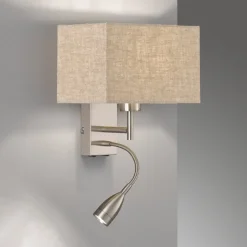 Væglampe Dream læselampe, linned sand/nikkel^FISCHER & HONSEL Clearance
