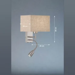 Væglampe Dream læselampe, linned sand/nikkel^FISCHER & HONSEL Clearance