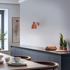 SIGMA Væglampe Dunka, teglrød, 1 lyskilde, stål, højde 17 cm