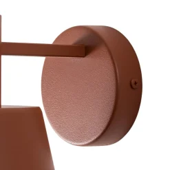 SIGMA Væglampe Dunka, teglrød, 1 lyskilde, stål, højde 17 cm