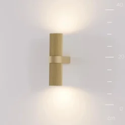 Væglampe DYNAMICS, guldfarvet, højde 23 cm, metal op/ned^Maytoni Online