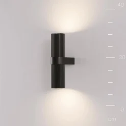 Væglampe DYNAMICS, sort, højde 23 cm, metal, op/ned^Maytoni Best