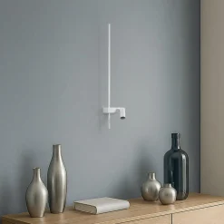 Nowodvorski Lighting Væglampe EASY LEFT, hvid, bredde 80 cm, metal, GU10 + LED