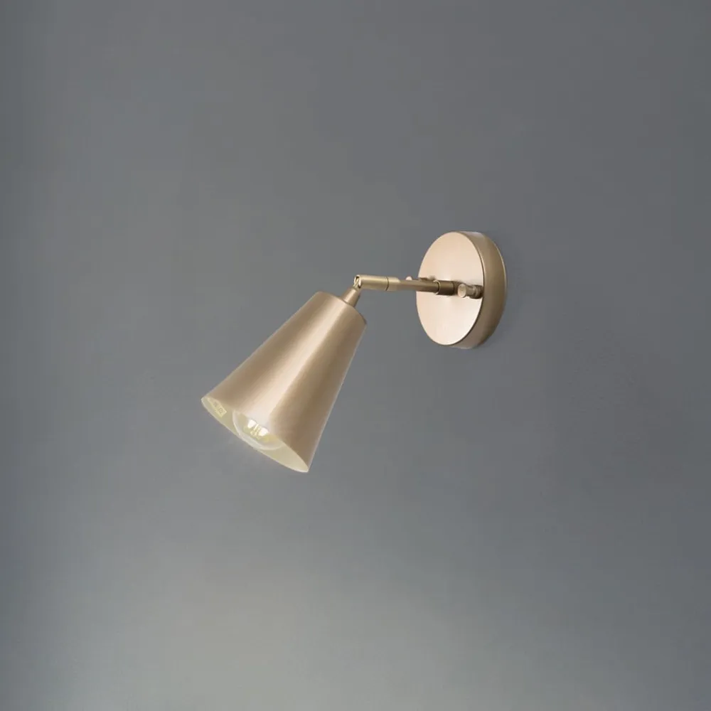 Opviq Væglampe Evander, guld, metal, højde 21 cm, E27