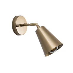 Opviq Væglampe Evander, guld, metal, højde 21 cm, E27