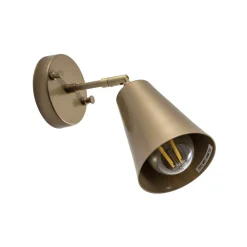 Opviq Væglampe Evander, guld, metal, højde 21 cm, E27