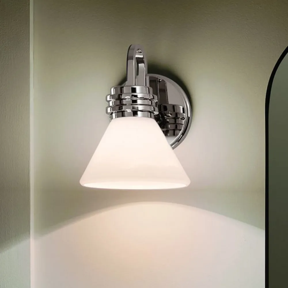 Væglampe Farum 1, kromfarvet, stål, glas, G9^KICHLER Best