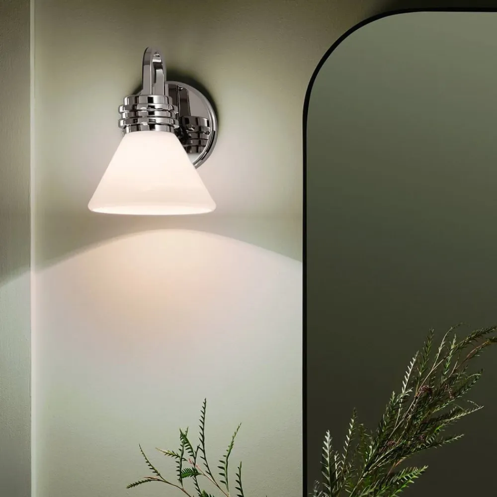 Væglampe Farum 1, kromfarvet, stål, glas, G9^KICHLER Best