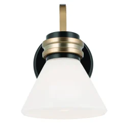 Væglampe Farum 1, sort/bronzefarvet, stål, glas, G9^KICHLER Hot