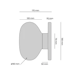 ALDEX Væglampe Flo, grå, Ø 19 cm, glas