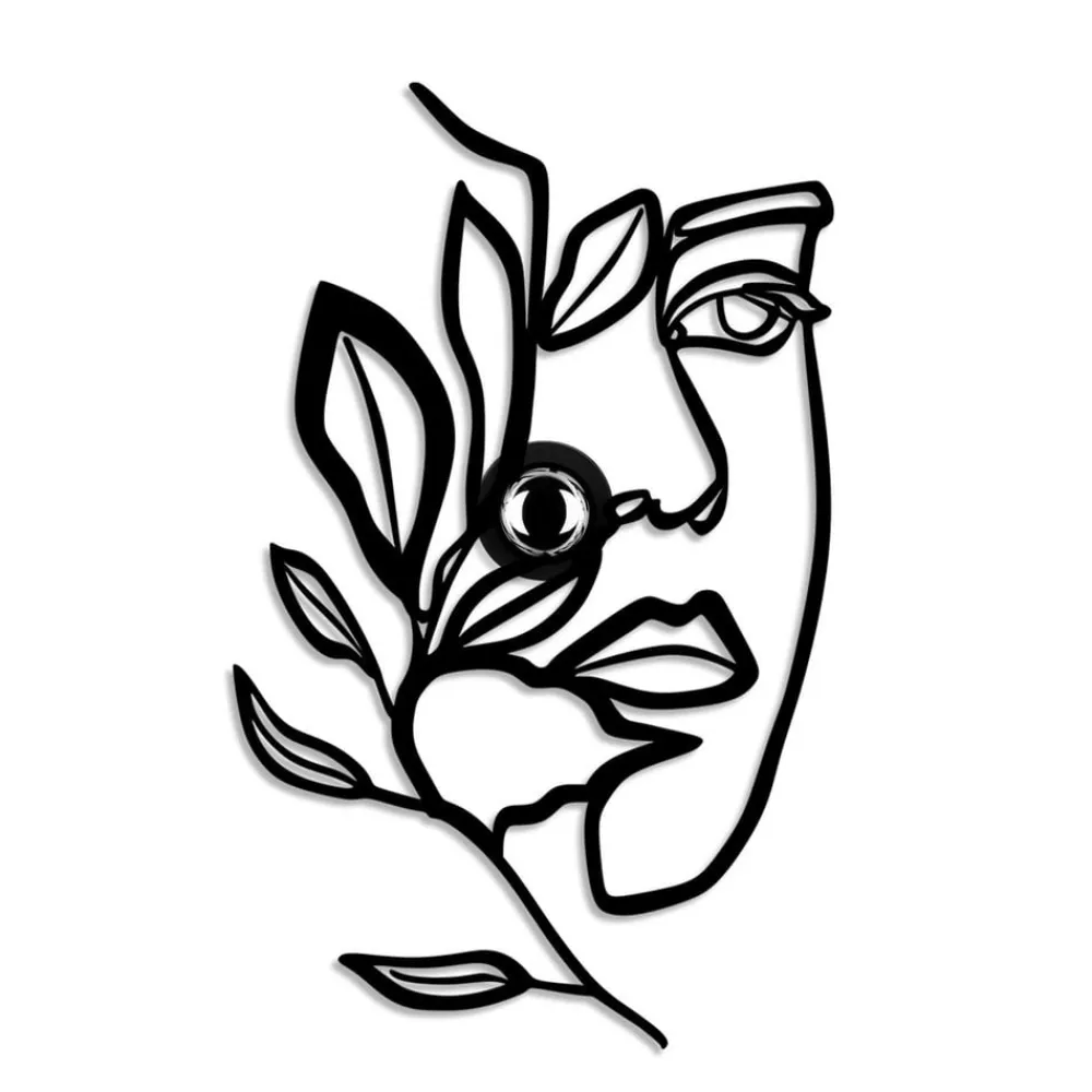 Opviq Gang|Væglamper>Væglampe Flower Faced, sort, metal, 54 x 34 cm, stik