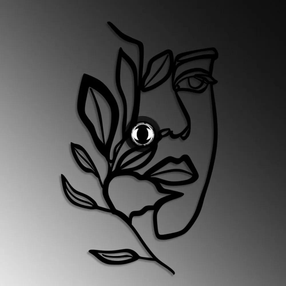 Opviq Gang|Væglamper>Væglampe Flower Faced, sort, metal, 54 x 34 cm, stik