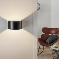 EMIBIG LIGHTING Væglampe Fold med buet skærm i sort