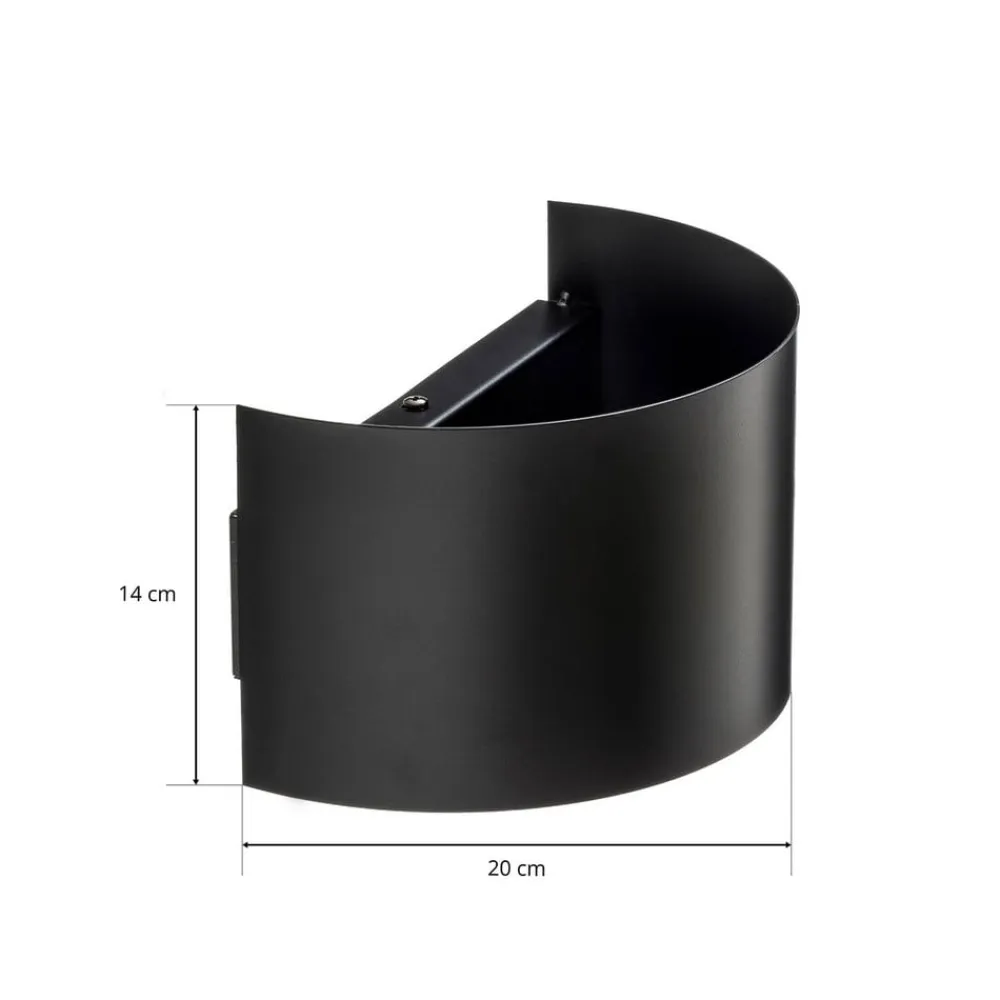 EMIBIG LIGHTING Væglampe Fold med buet skærm i sort