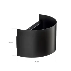 EMIBIG LIGHTING Væglampe Fold med buet skærm i sort