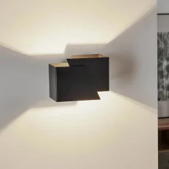 EMIBIG LIGHTING Væglamper>Væglampe Frost i kantet form, sort