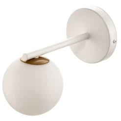 SIGMA Væglampe Gama i hvid med glaskugle