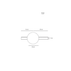 ALDEX Væglampe Garda, sort, metal, glas, 1 lyskilde