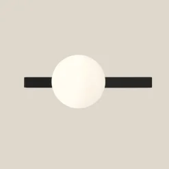 ALDEX Væglampe Garda, sort, metal, glas, 1 lyskilde