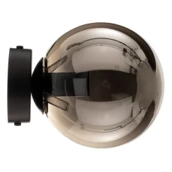 EMIBIG LIGHTING Væglampe Glassy, sort, grafit, glas, E14, Ø 14 cm