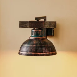 Væglampe Hakon, rustbrun/naturtræ^Luminex Outlet