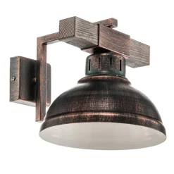 Væglampe Hakon, rustbrun/naturtræ^Luminex Outlet