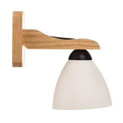 Væglampe Haro med glasskærm, eg/hvid^Lamkur New