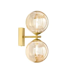 Væglampe HONEY, højde 23 cm, messing-/cremefarvet, 2 lyskilder^Luce Ambiente Design Online