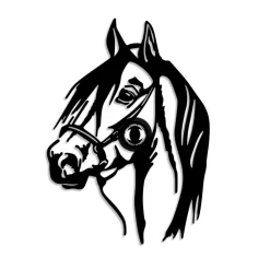 Væglampe Horse, sort, metal, 57 x 41 cm, stikledning^Opviq Best