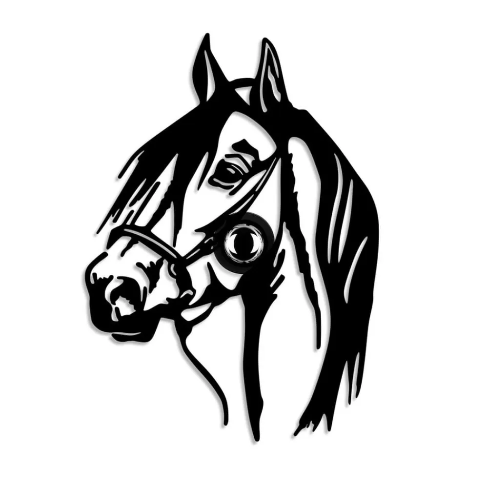 Væglampe Horse, sort, metal, 57 x 41 cm, stikledning^Opviq Best