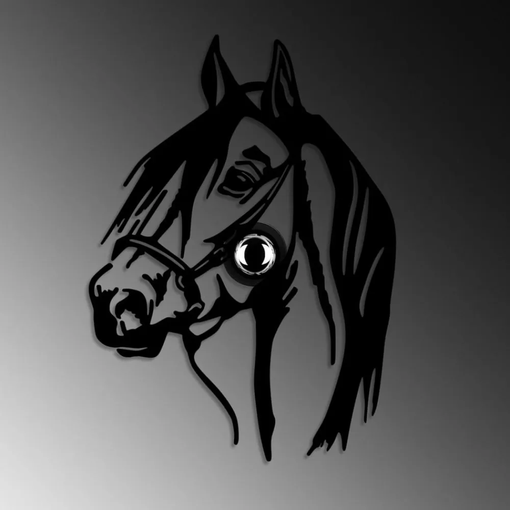 Væglampe Horse, sort, metal, 57 x 41 cm, stikledning^Opviq Best