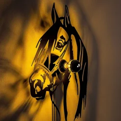 Væglampe Horse, sort, metal, 57 x 41 cm, stikledning^Opviq Best