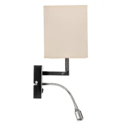 Nowodvorski Lighting Væglampe Hotel LED, hvid, tekstil, 2 lyskilder, LED-læselampe