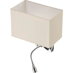 Nowodvorski Lighting Væglampe Hotel LED, hvid, tekstil, 2 lyskilder, LED-læselampe