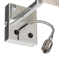 Nowodvorski Lighting Væglampe Hotel LED, hvid, tekstil, 2 lyskilder, LED-læselampe