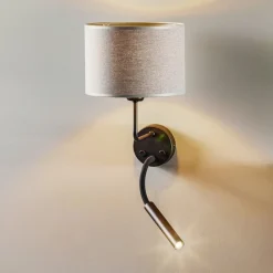 Nowodvorski Lighting Væglamper|Væglamper>Væglampe Hotel Plus med læselampe, grå