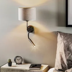Nowodvorski Lighting Væglamper|Væglamper>Væglampe Hotel Plus med læselampe, grå