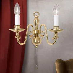 ORION Væglamper|Væglamper>Væglampe Imke m. 2 lyskilder, i messing