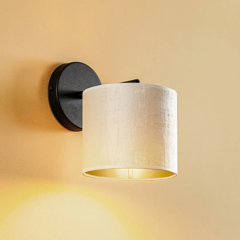 EMIBIG LIGHTING Væglamper>Væglampe Jari stofskærm, hvid-guld