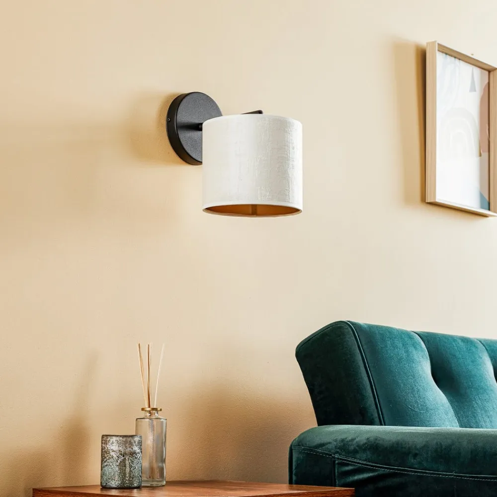 EMIBIG LIGHTING Væglamper>Væglampe Jari stofskærm, hvid-guld