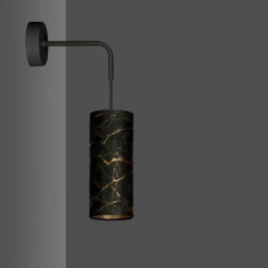 Væglampe Joni, tekstil, 1 lyskilde sort marmoreret^EMIBIG LIGHTING Discount
