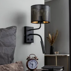 Luminex Væglampe Jovin med 1 lyskilde og spot, sort/guld