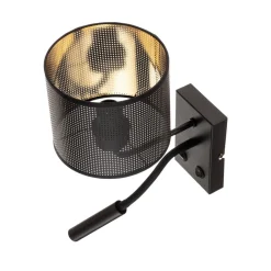 Luminex Væglampe Jovin med 1 lyskilde og spot, sort/guld