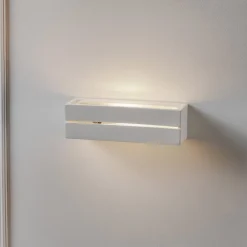 SOLLUX LIGHTING Væglamper>Væglampe Keramik Top, hvid, 32 x 9 cm
