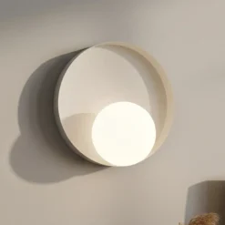 Væglampe Kido K1, beige, stål/glas, Ø 20 cm^EMIBIG LIGHTING Hot