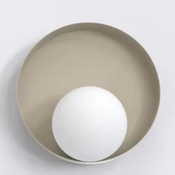 Væglampe Kido K1, beige, stål/glas, Ø 20 cm^EMIBIG LIGHTING Hot