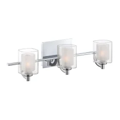 QUOIZEL Væg- Og Spejllamper>Væglampe Kolt IP44 med dobbelt glasskærm, tre lamper